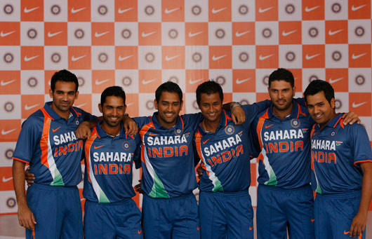 Indian cricketers during the launch of 